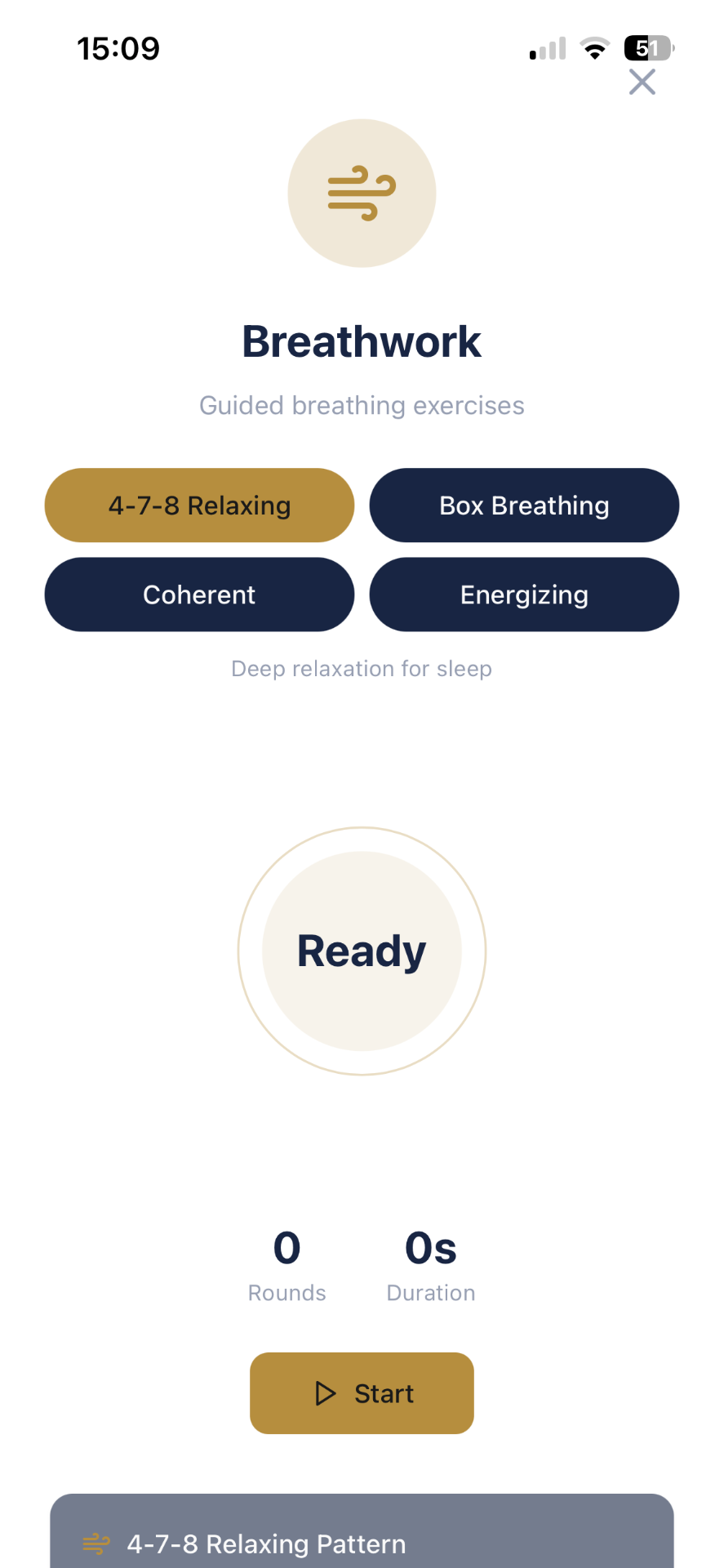 Tethered guest app — Breathwork screen